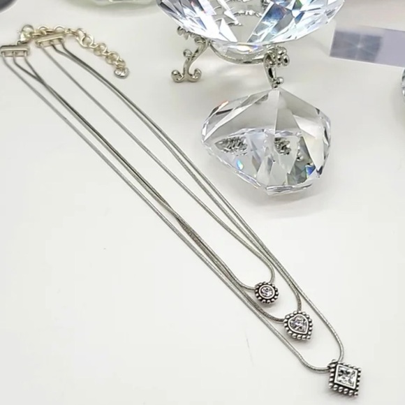 Brighton Jewelry - 💎 RARE BRIGHTON VINTAGE Silver 3-Tier Pendant Necklace!